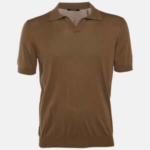 Tagliatore Brown Cotton Knit Polo T-Shirt L